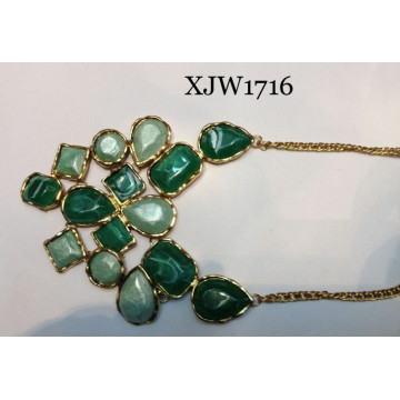 Мода эмаль зеленое ожерелье (XJW1716)